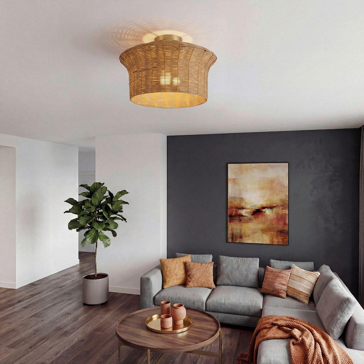 HÄNGELEUCHTE Alora Mood 26,5/40,6 cm  - Goldfarben, Design, Holz/Metall (26,5/40,6cm) - Elstead Lighting