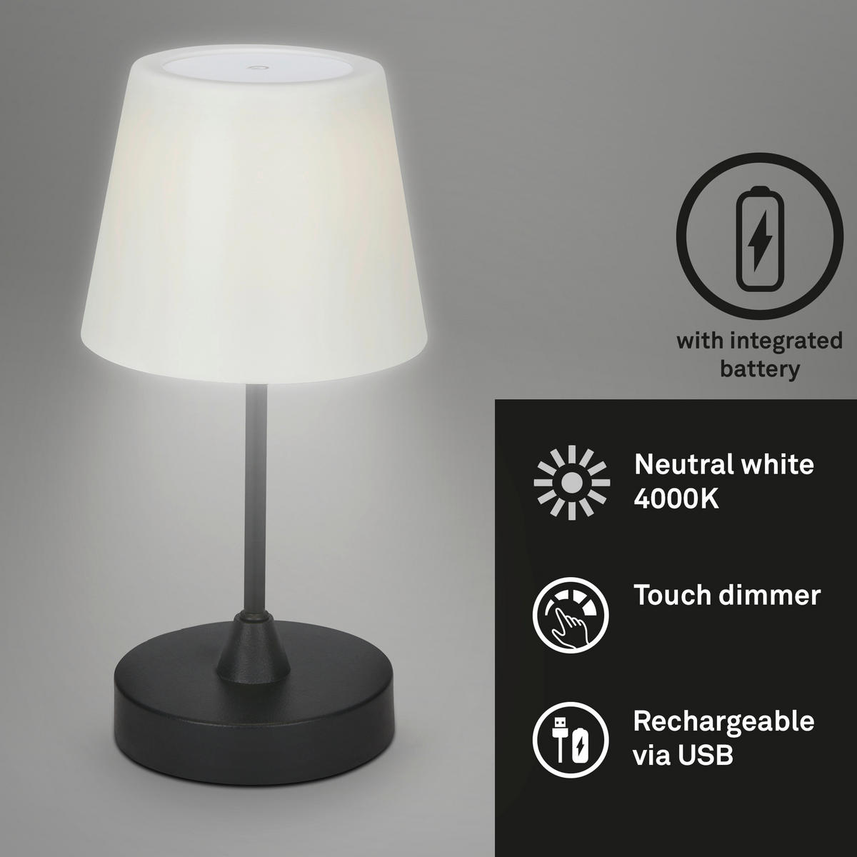 NAMIZNA SVETILKA ZA POLNJENJE        14,5/30 cm       - črna/bela, Trend, umetna masa (14,5/30cm)
