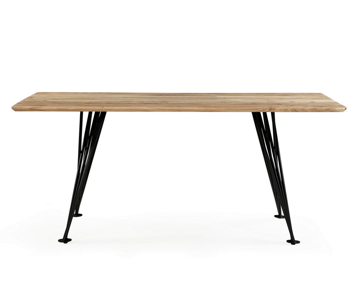 ESSTISCH Schwarz, Akaziefarben rechteckig   - Schwarz/Akaziefarben, Design, Holz/Metall (175/90/76cm) - Landscape