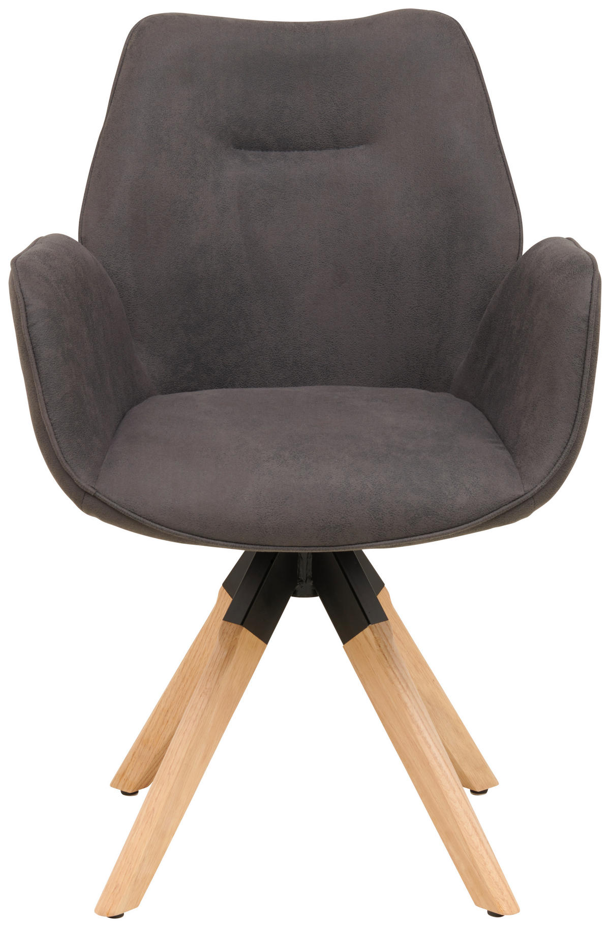 ARMLEHNSTUHL in Holz, Textil Anthrazit, Naturfarben  - Anthrazit/Naturfarben, MODERN, Holz/Textil (61/86/62cm) - Livetastic