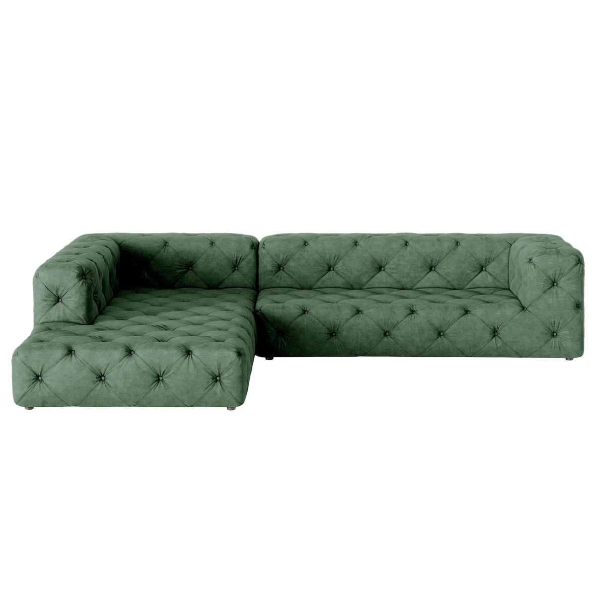 ECKSOFA Fresco in Mikrofaser Waldgrün  228/325 cm  - Waldgrün/Schwarz, Design, Kunststoff/Textil (228/325cm) - P & B