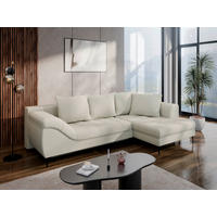 ECKSOFA Beige Struktur, Bouclé  - Beige/Schwarz, Design, Textil (177/276cm) - MID.YOU