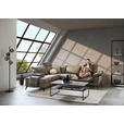 ECKSOFA Taupe Echtleder, Kombination Echtleder/Lederlook Lederlook  - Taupe/Schwarz, Design, Textil/Metall (222/274cm) - Xora