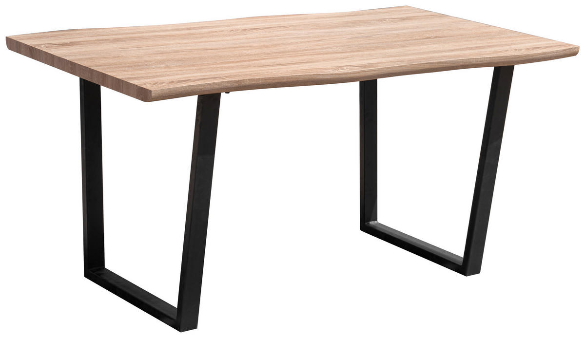JÍDELNÍ STŮL, černá, barvy dubu, 160/90/76 cm - černá/barvy dubu, Design, kov/kompozitní dřevo (160/90/76cm) - MID.YOU