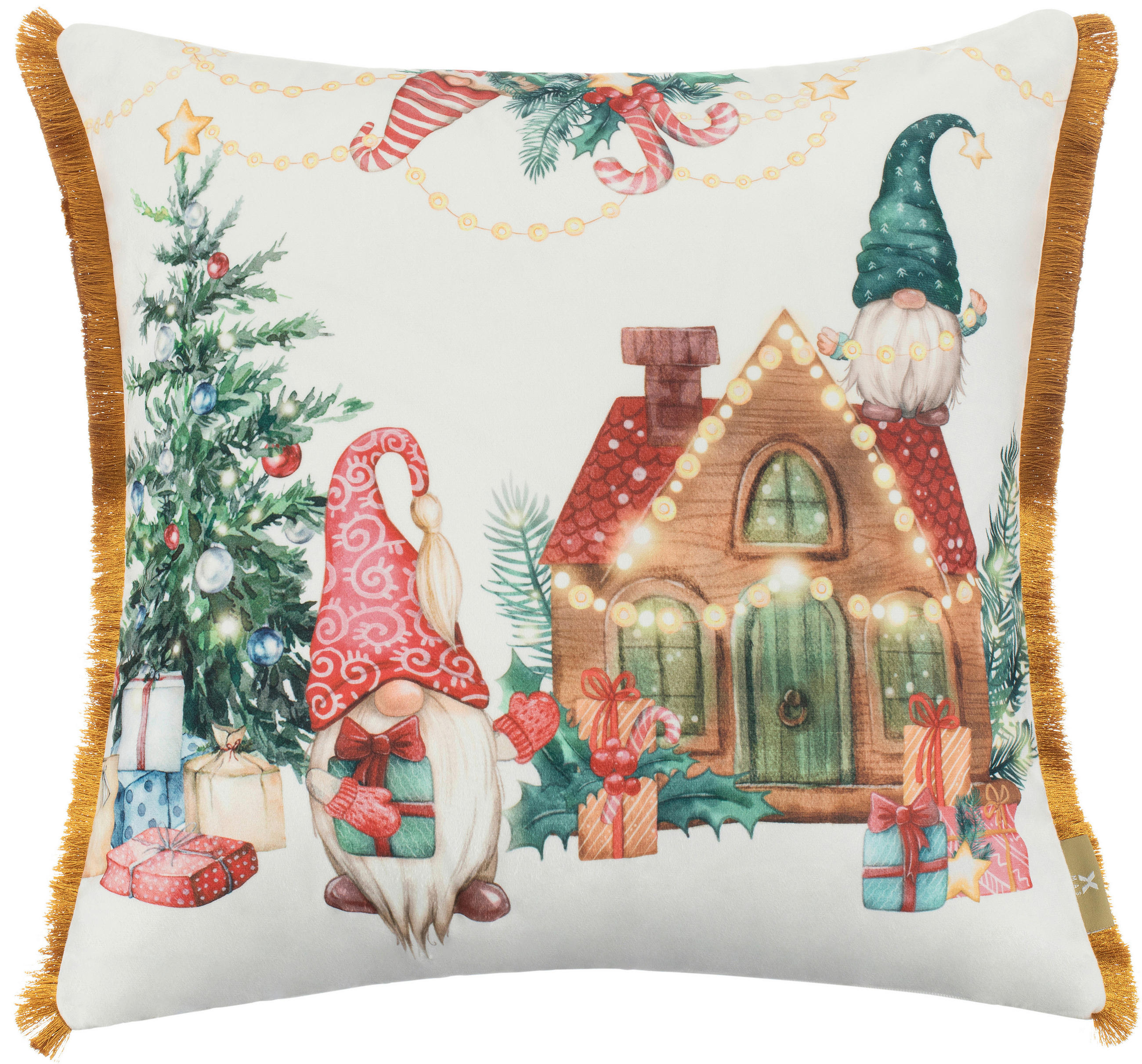 X-Mas Kissenbezug Wichtel Mehrfarbig 45x45 cm