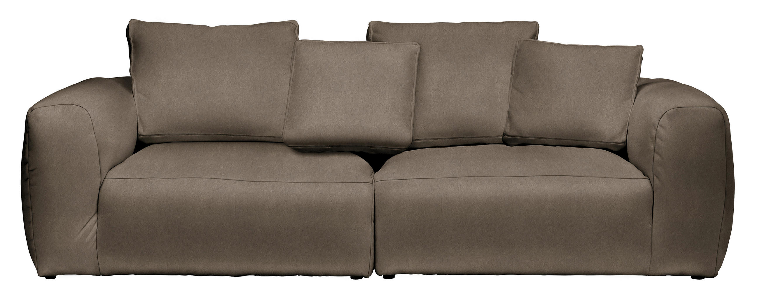 BIGSOFA Samt Braun  - Schwarz/Braun, MODERN, Kunststoff/Textil (260/70/122cm) - Carryhome