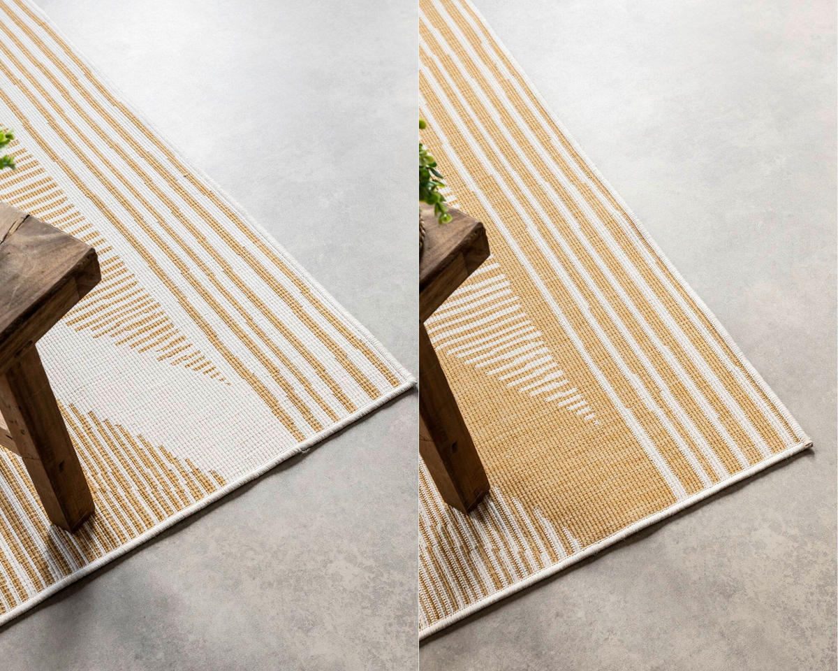 OUTDOORTEPPICH 120/170 cm Gemini Weiß, Honig  - Weiß/Honig, Design, Kunststoff (120/170cm)