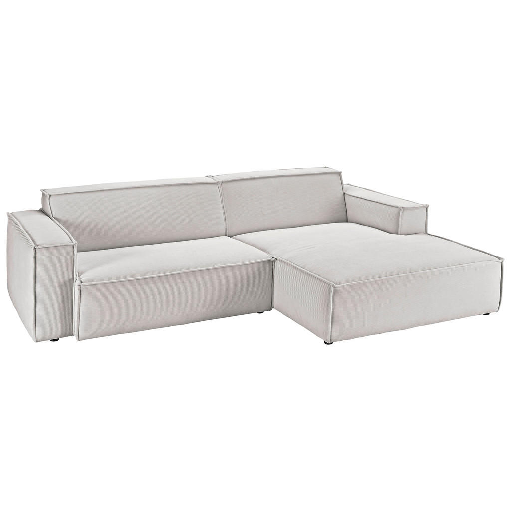 Thumbnail - Hom`in Ecksofa, Hellgrau, Textil, 4-Sitzer, Ottomane rechts, L-Form, 276x168 cm, Blauer Engel, Goldenes M, Oeko-Tex® Sta...