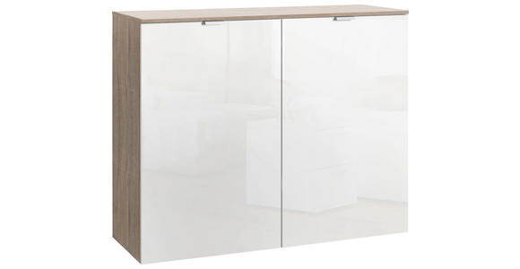 KOMMODE 100/80/42 cm - Alufarben/Weiß, Design, Holzwerkstoff/Metall (100/80/42cm) - Hom`in