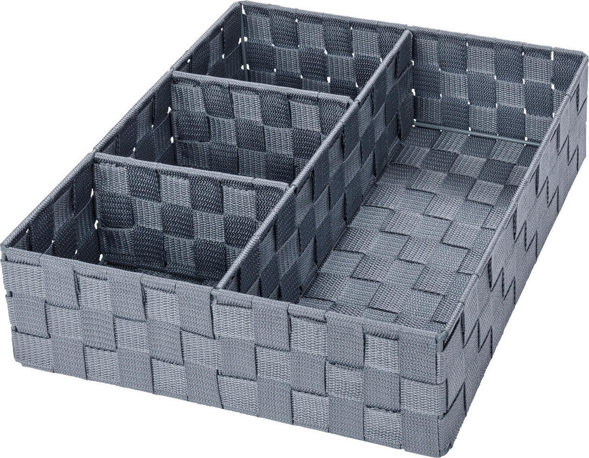 LÅDA MED FACK  32/10/32 cm  - grå, Basics, plast (32/10/32cm)