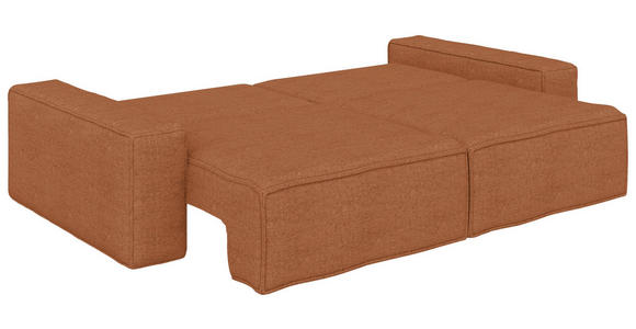 SCHLAFSOFA  mit Liegefunktion, Schlafen auf Sitzhöhe, Rücken echt Webstoff Rostfarben  - Rostfarben/Schwarz, KONVENTIONELL, Kunststoff/Textil (256/83/115cm) - Carryhome