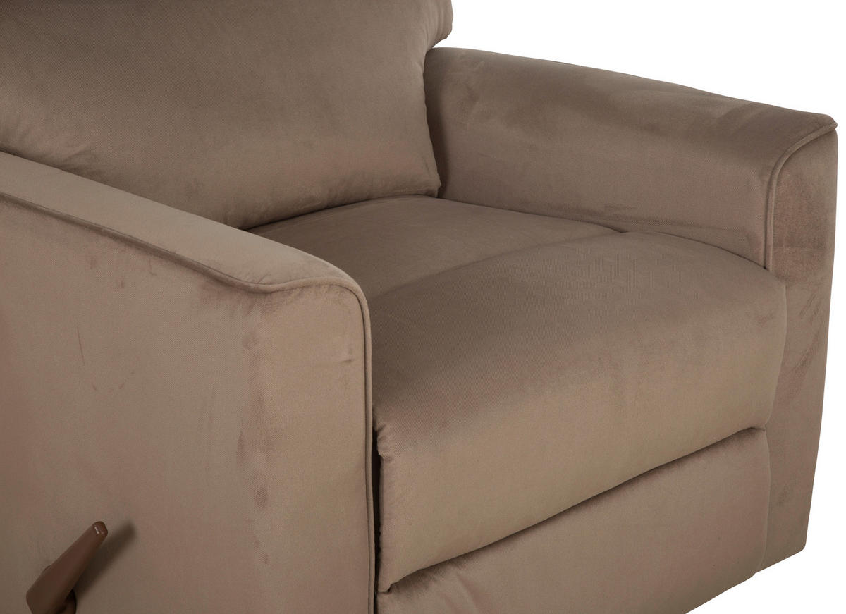 RELAXSESSEL Samt    - Taupe/Schwarz, MODERN, Textil/Metall (87.5/103.5/99cm) - P & B