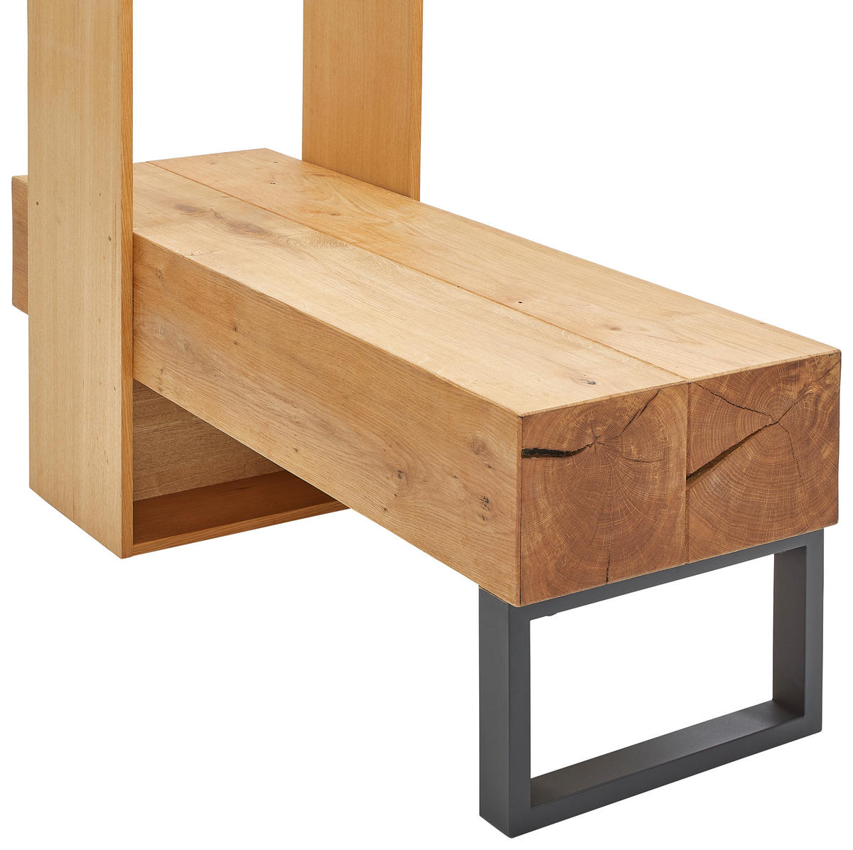 HALLMÖBEL 2 delar  i 120/196/43 cm  - svart/ekfärgad, Natur, metall/trämaterial (120/196/43cm) - MID.YOU