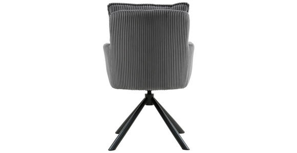 ARMLEHNSTUHL in Eisen Cord - Dunkelgrau/Schwarz, Design, Textil/Metall (61/90/67cm) - Carryhome
