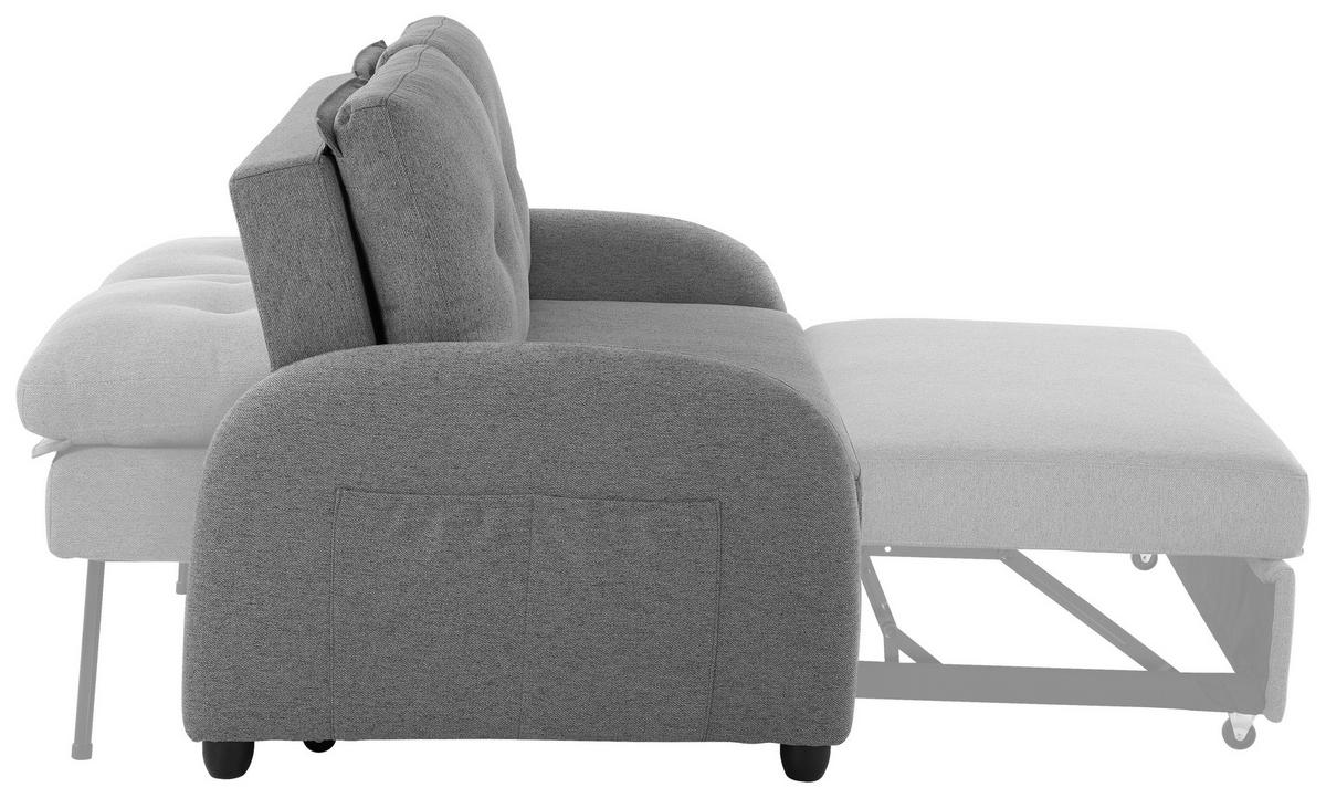 SCHLAFSOFA in Textil Dunkelgrau  - Dunkelgrau/Schwarz, Design, Kunststoff/Textil (140/94/95cm) - Livetastic