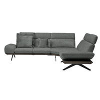 ECKSOFA in Flachgewebe Dunkelgrau  - Dunkelgrau/Schwarz, Design, Textil/Metall (270/239cm) - Koinor
