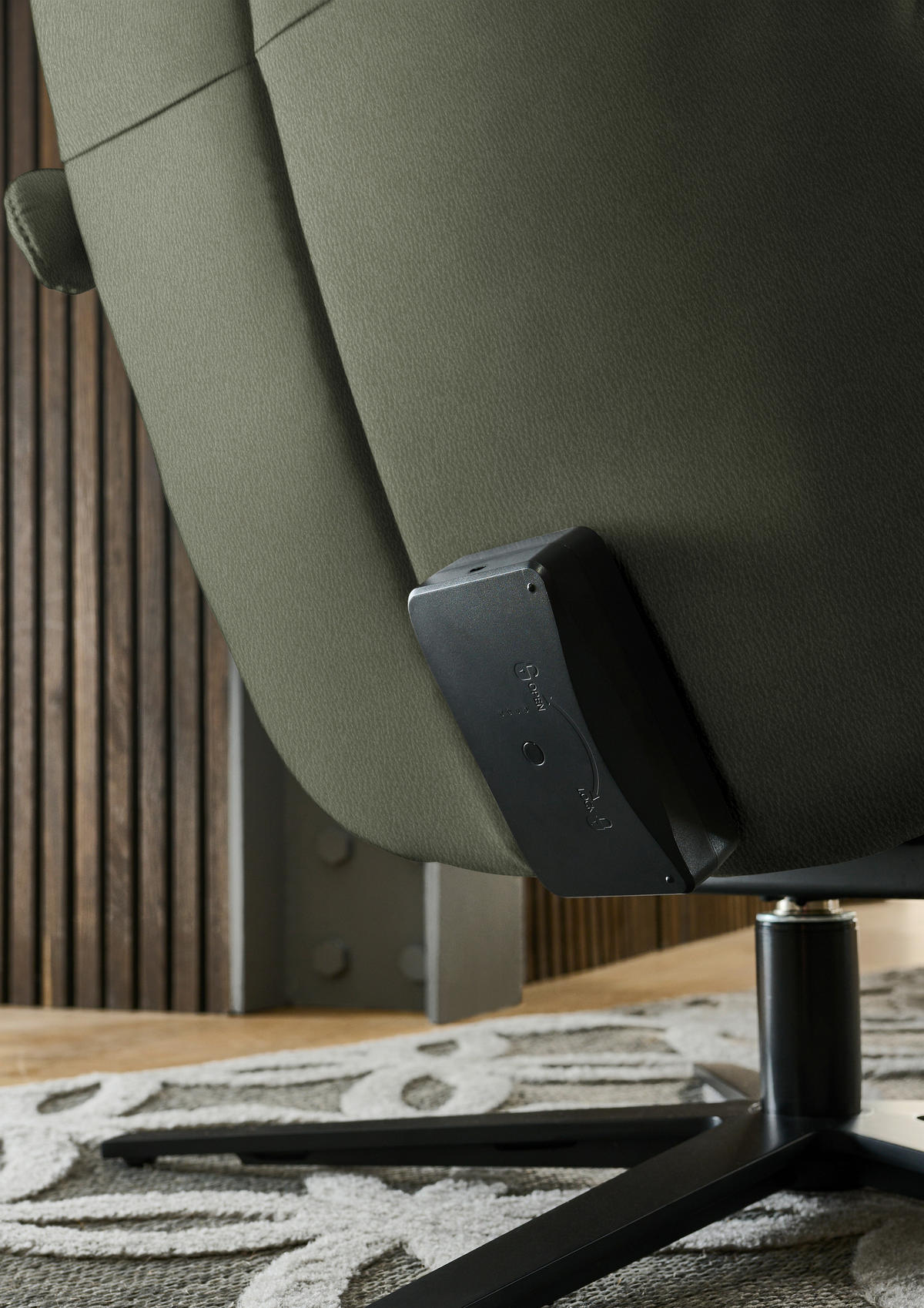 RELAXSESSEL in Leder Dunkelgrün  - Dunkelgrün/Schwarz, Design, Leder/Metall (76/110/86cm) - Dieter Knoll