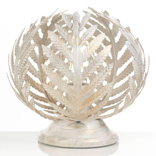 STOLNÁ LAMPA, E27, 25/25 cm  - biela, Natur, kov (25/25cm)