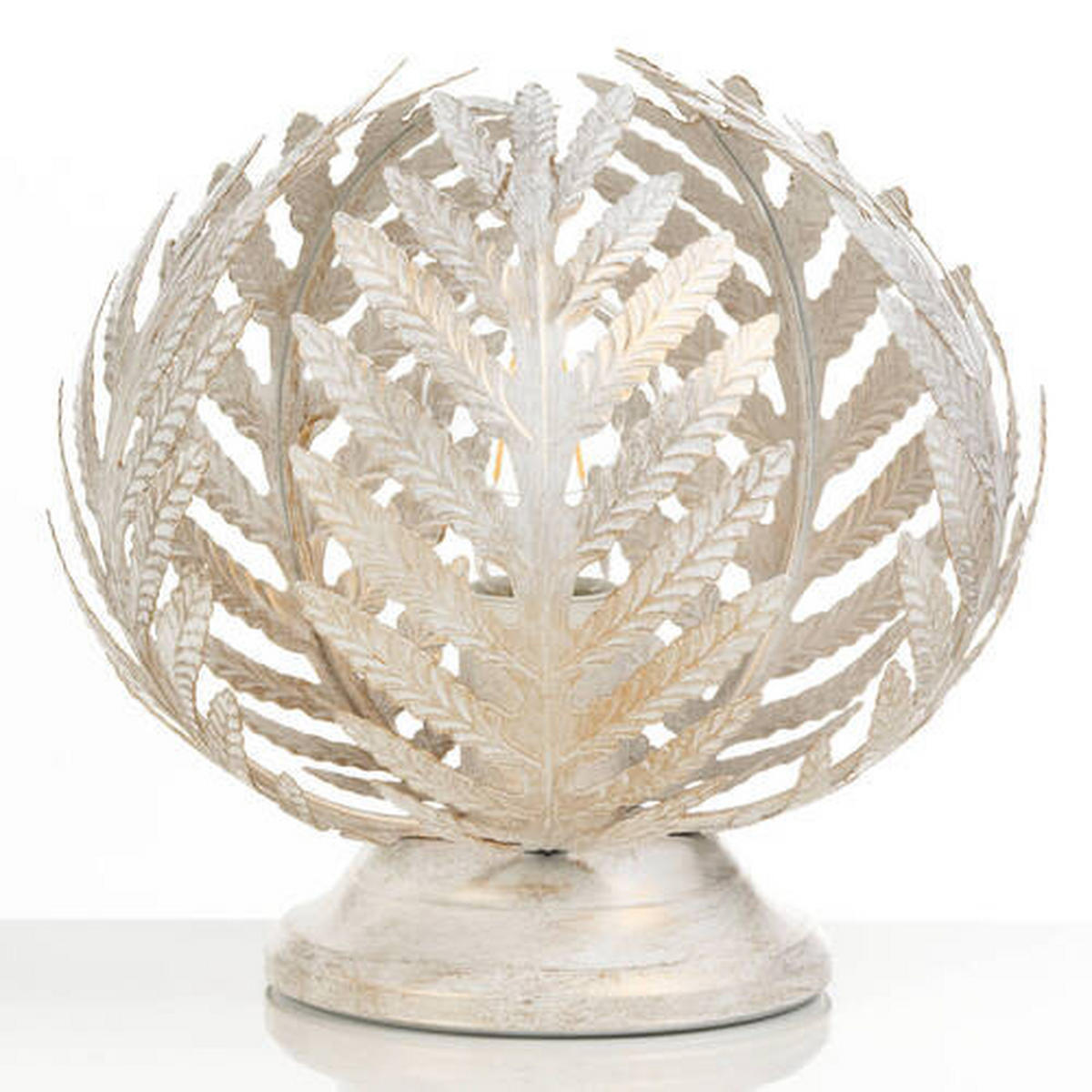 STOLNÁ LAMPA, E27, 25/25 cm  - biela, Natur, kov (25/25cm)