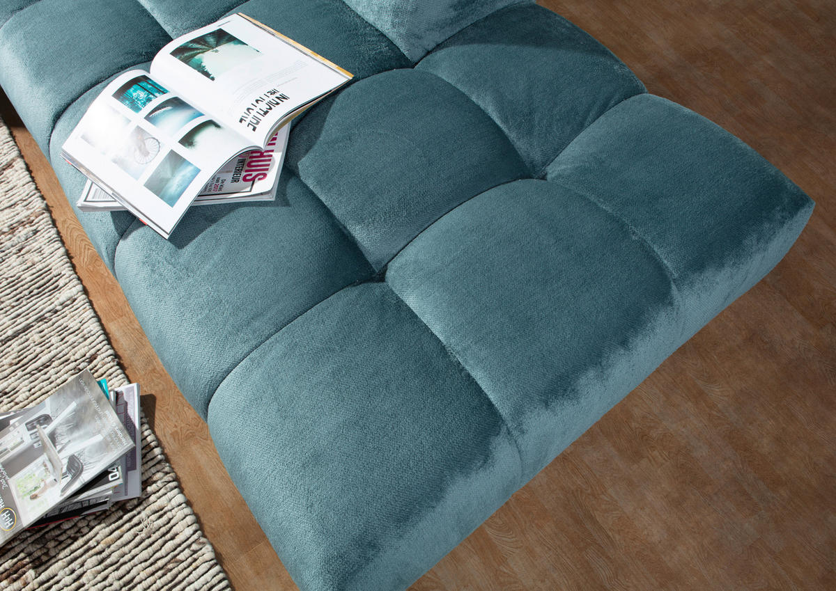 ECKSOFA Petrol Flachgewebe  - Petrol/Schwarz, MODERN, Kunststoff/Textil (235/275cm) - Landscape