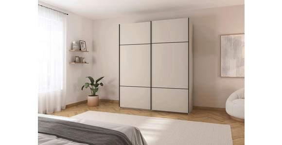 SCHWEBETÜRENSCHRANK 181/223/68 cm 2-türig Champagner - Champagner/Schwarz, KONVENTIONELL, Holzwerkstoff/Metall (181/223/68cm) - Novel