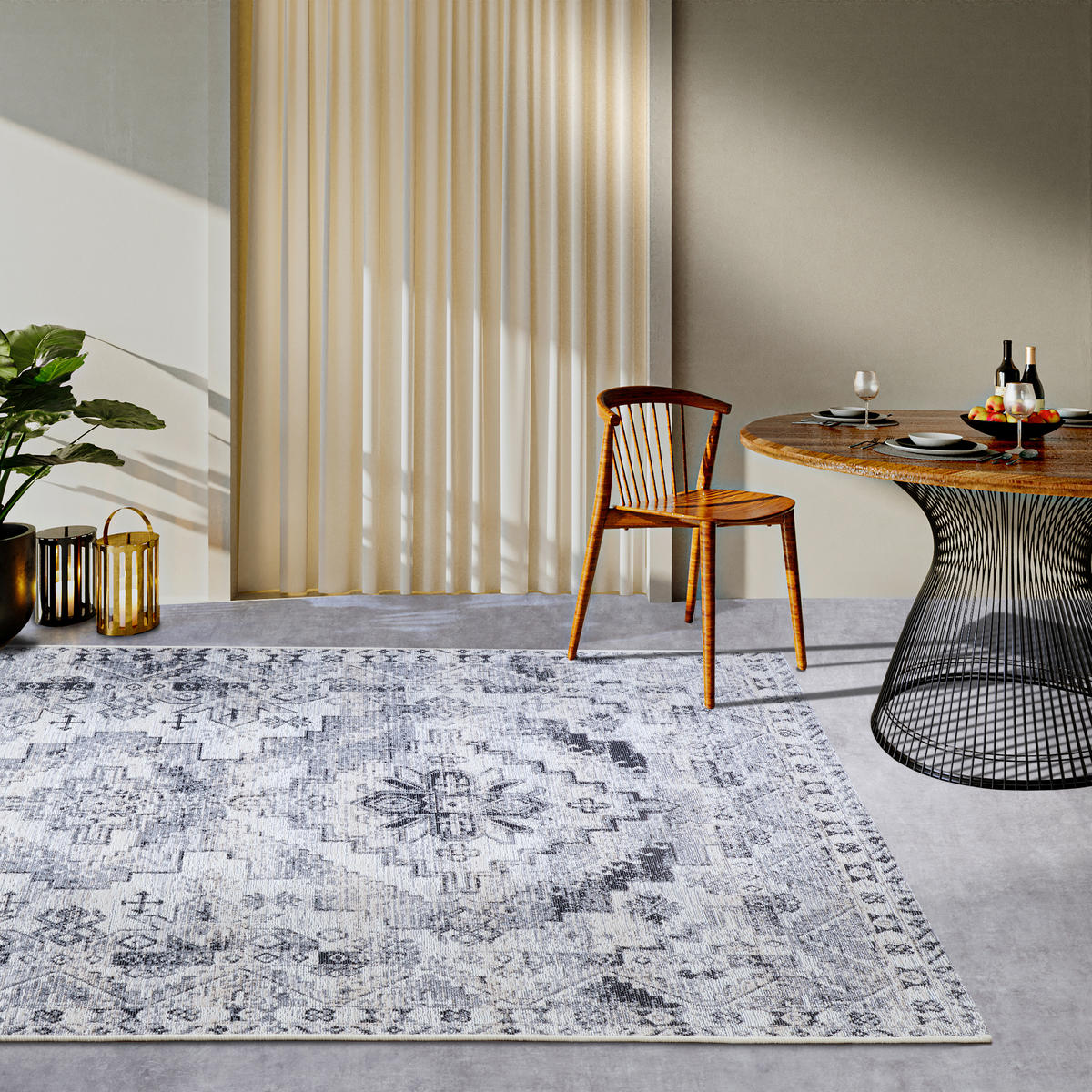 OUTDOORTEPPICH 160/235 cm Kollektion 1767 Creme, Grau  - Creme/Grau, Design, Kunststoff (160/235cm) - Villeroy & Boch