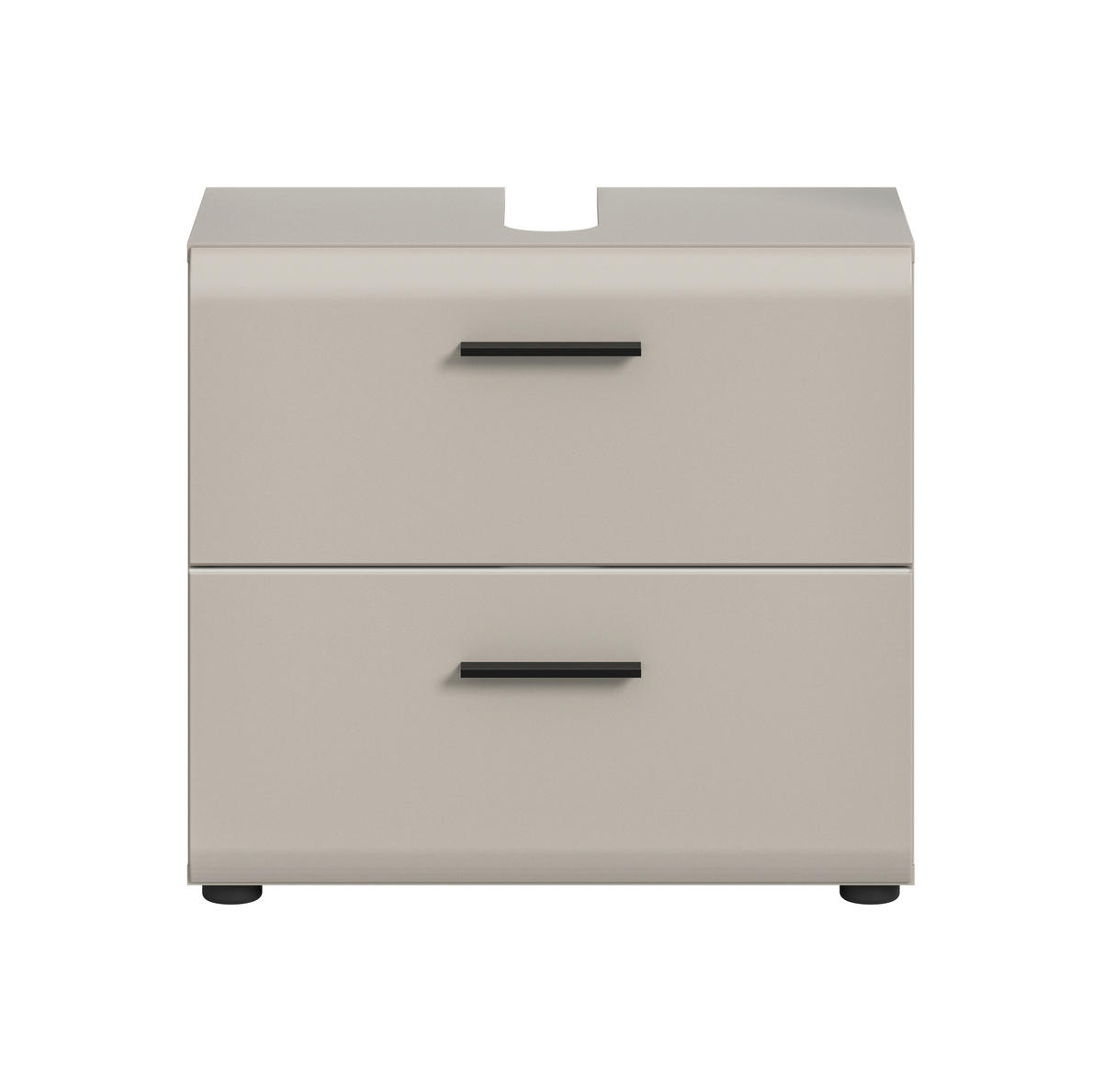WASCHBECKENUNTERSCHRANK 60/55/30 cm  - Kaschmir/Schwarz, Trend, Holzwerkstoff/Kunststoff (60/55/30cm) - MID.YOU