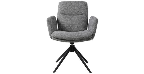 ARMLEHNSTUHL in Eisen Webstoff - Schwarz/Grau, Design, Textil/Metall (62/88/64cm) - Novel