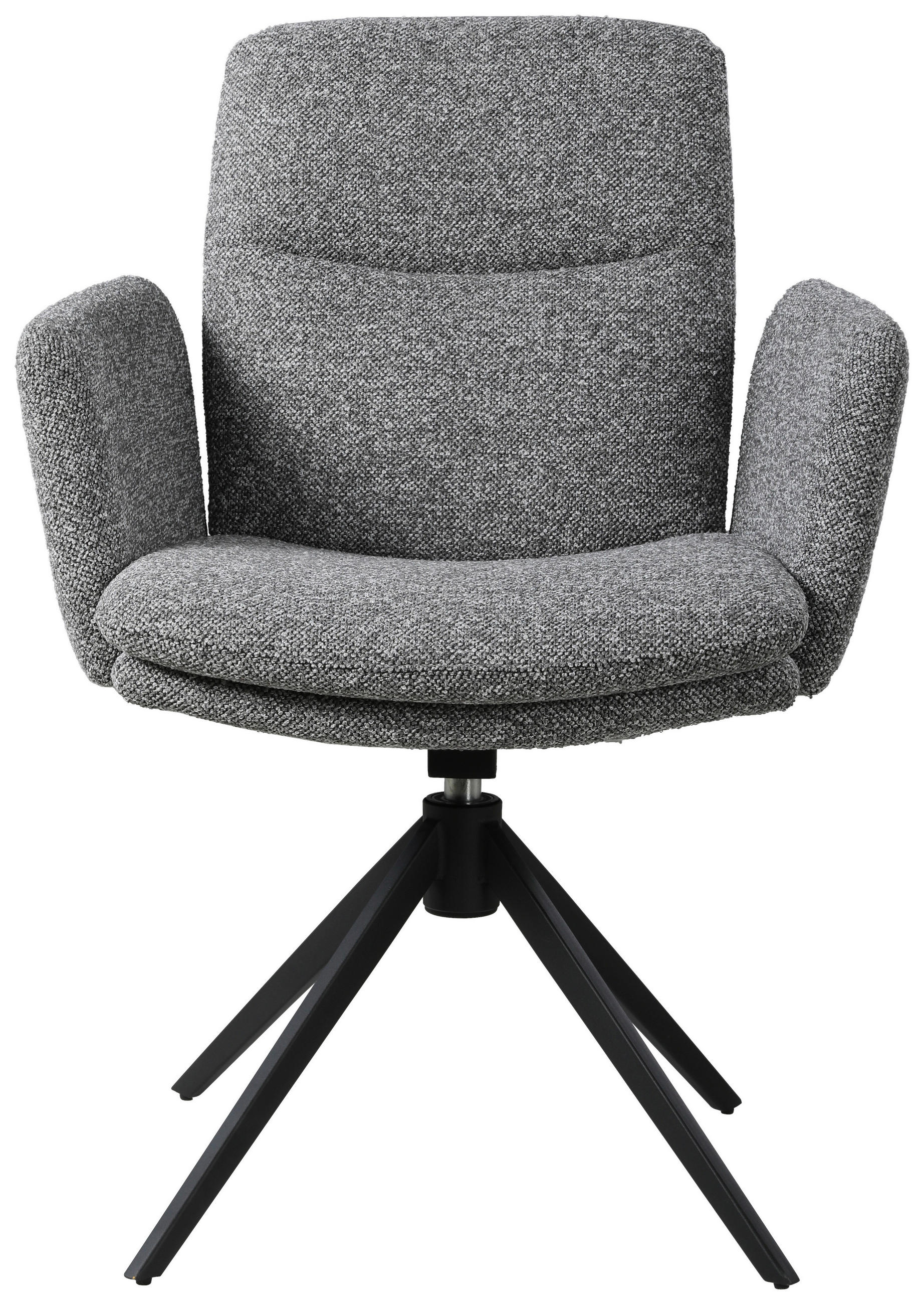 ARMLEHNSTUHL  in Eisen Webstoff  - Schwarz/Grau, Design, Textil/Metall (62/88/64cm) - Novel