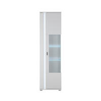 VITRINE in Weiß  - Silberfarben/Schwarz, Design, Glas/Holzwerkstoff (55/200/35cm) - MID.YOU