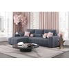 ECKSOFA LOPEZ in Flachgewebe Dunkelgrau  - Dunkelgrau/Silberfarben, Design, Kunststoff/Textil (190/296cm) - MID.YOU