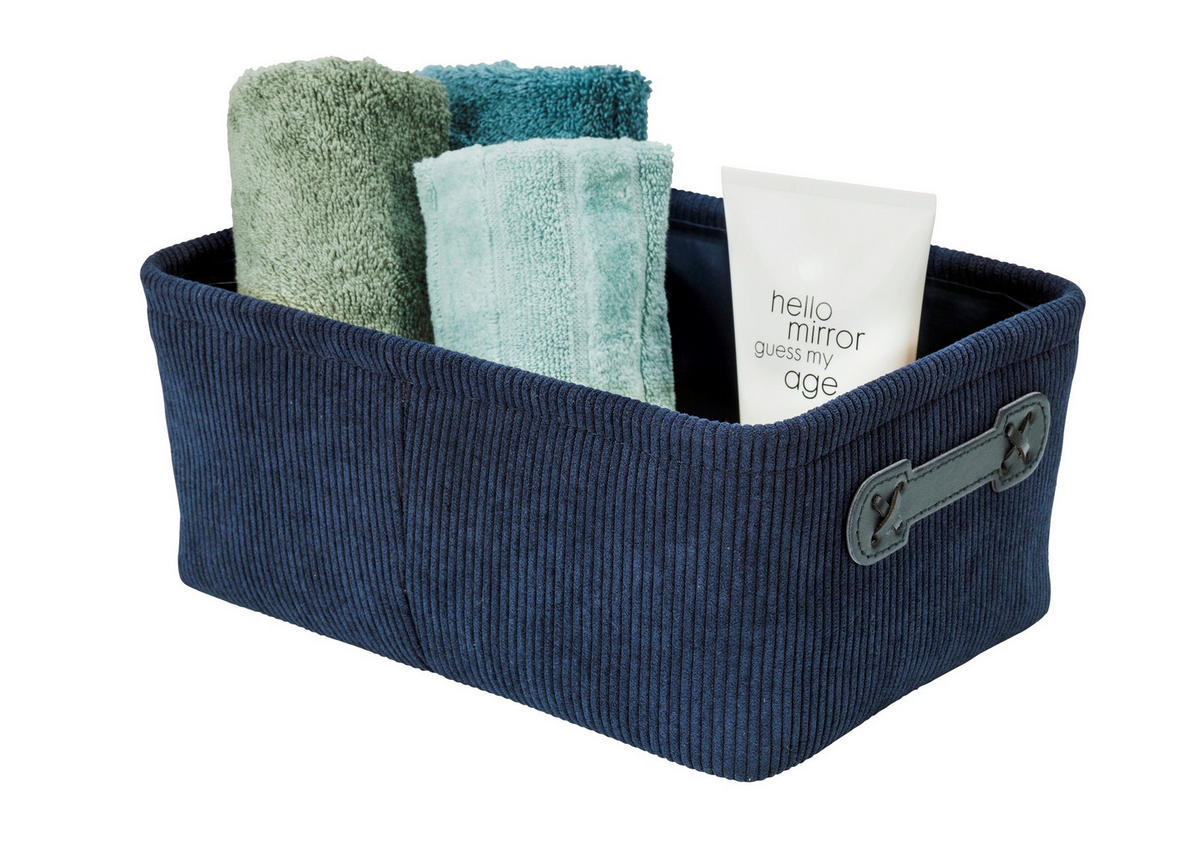 AUFBEWAHRUNGSKÖRBCHEN  - Dunkelblau, Basics, Textil (27,6/12/20cm) - Wenko