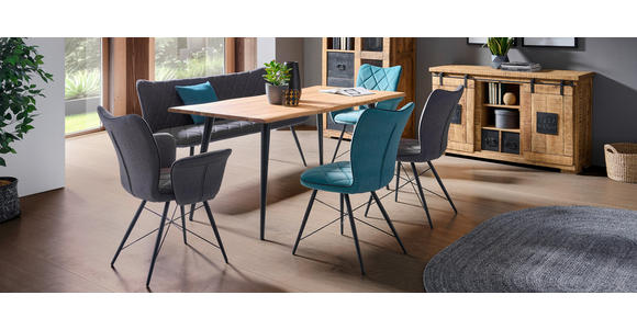 ESSTISCH in Holz, Metall 160/90/76 cm - Schwarz/Akaziefarben, Natur, Holz/Metall (160/90/76cm) - Carryhome