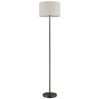 STEHLEUCHTE THEA 35/160 cm  - Schwarzchrom/Creme, Design, Kunststoff/Textil (35/160cm) - Globo