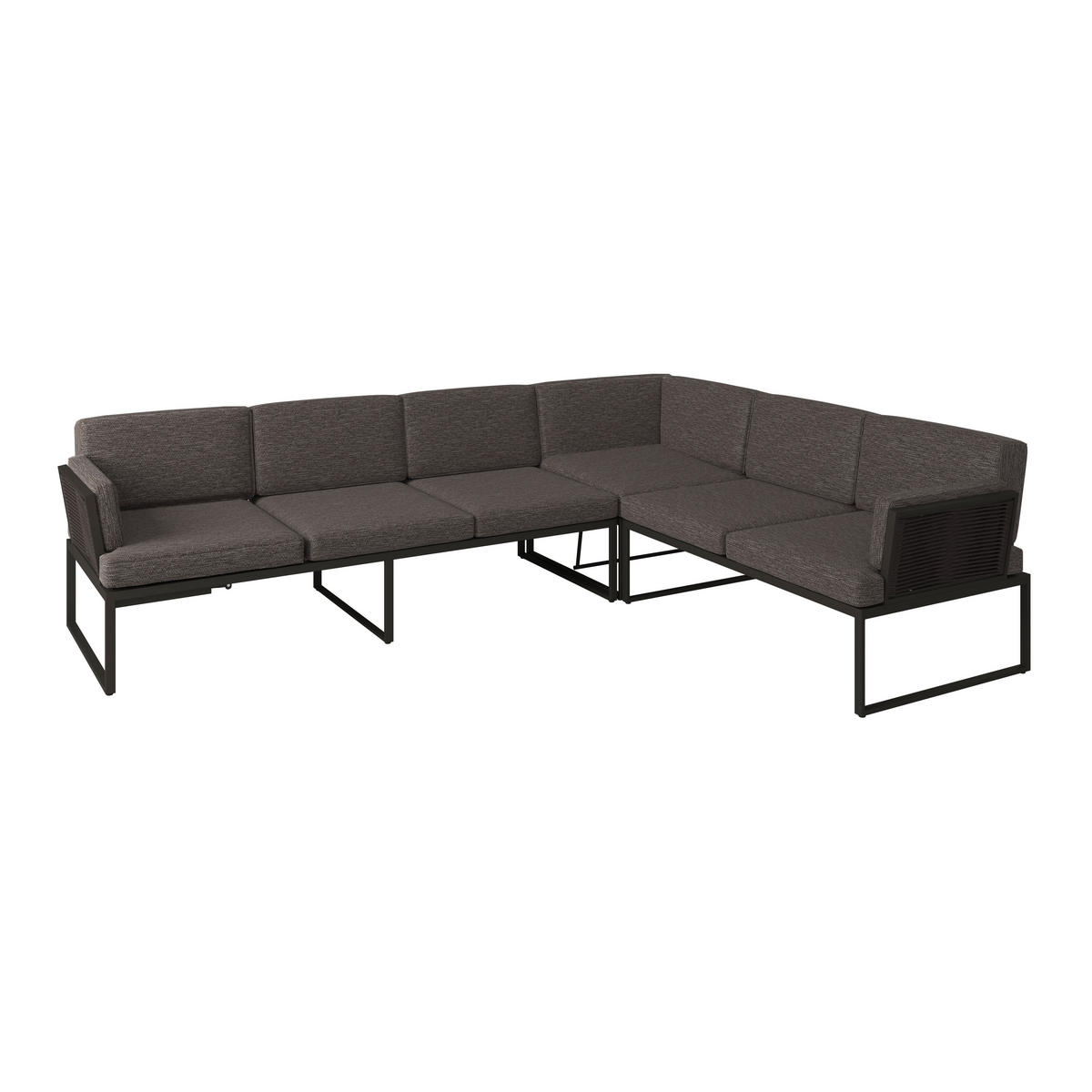 LOUNGE GARNITÚRA 3 részes  280/217 cm   - fekete/sötétszürke, Design, textil/fém (280/217cm) - Amatio