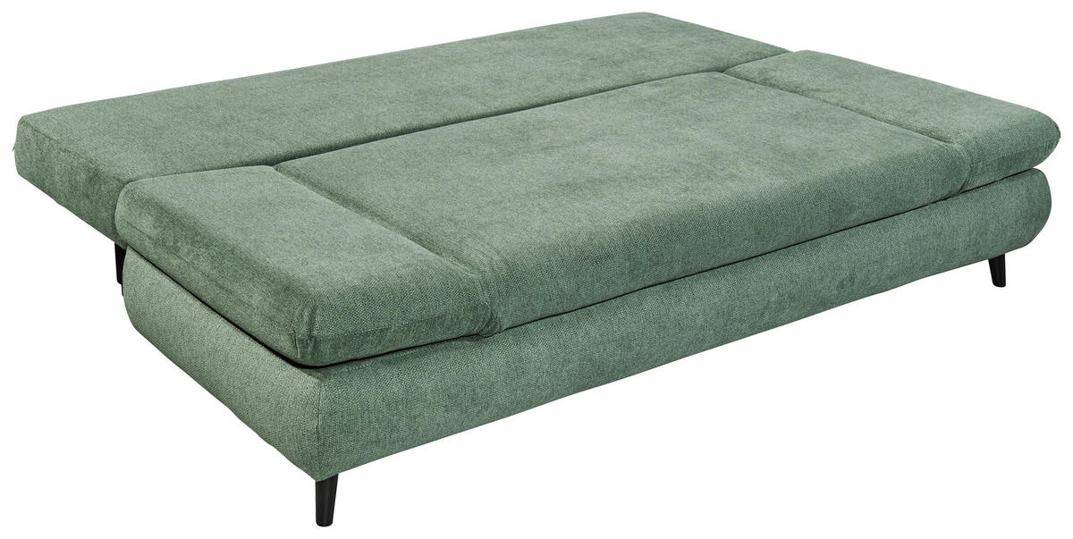 SCHLAFSOFA Mikrofaser Grün  - Schwarz/Grün, KONVENTIONELL, Kunststoff/Textil (212/88/101cm) - MID.YOU