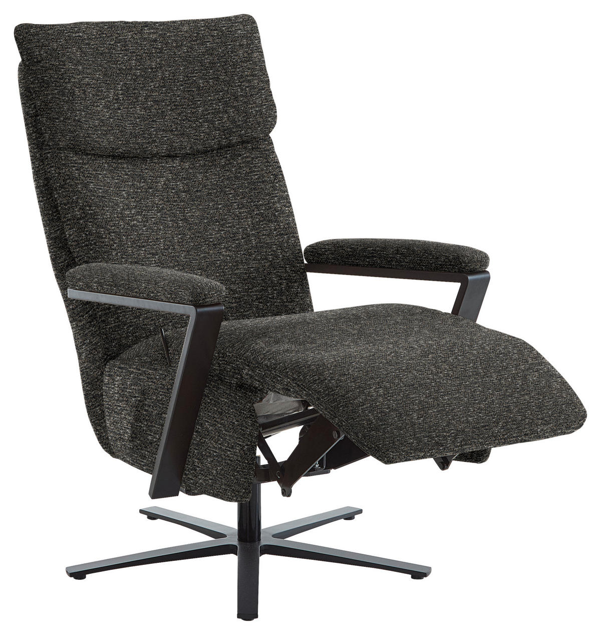 RELAXSESSEL in Textil Schwarzbraun  - Schwarzbraun/Schwarz, Design, Textil/Metall (68/117/85cm) - Cantus