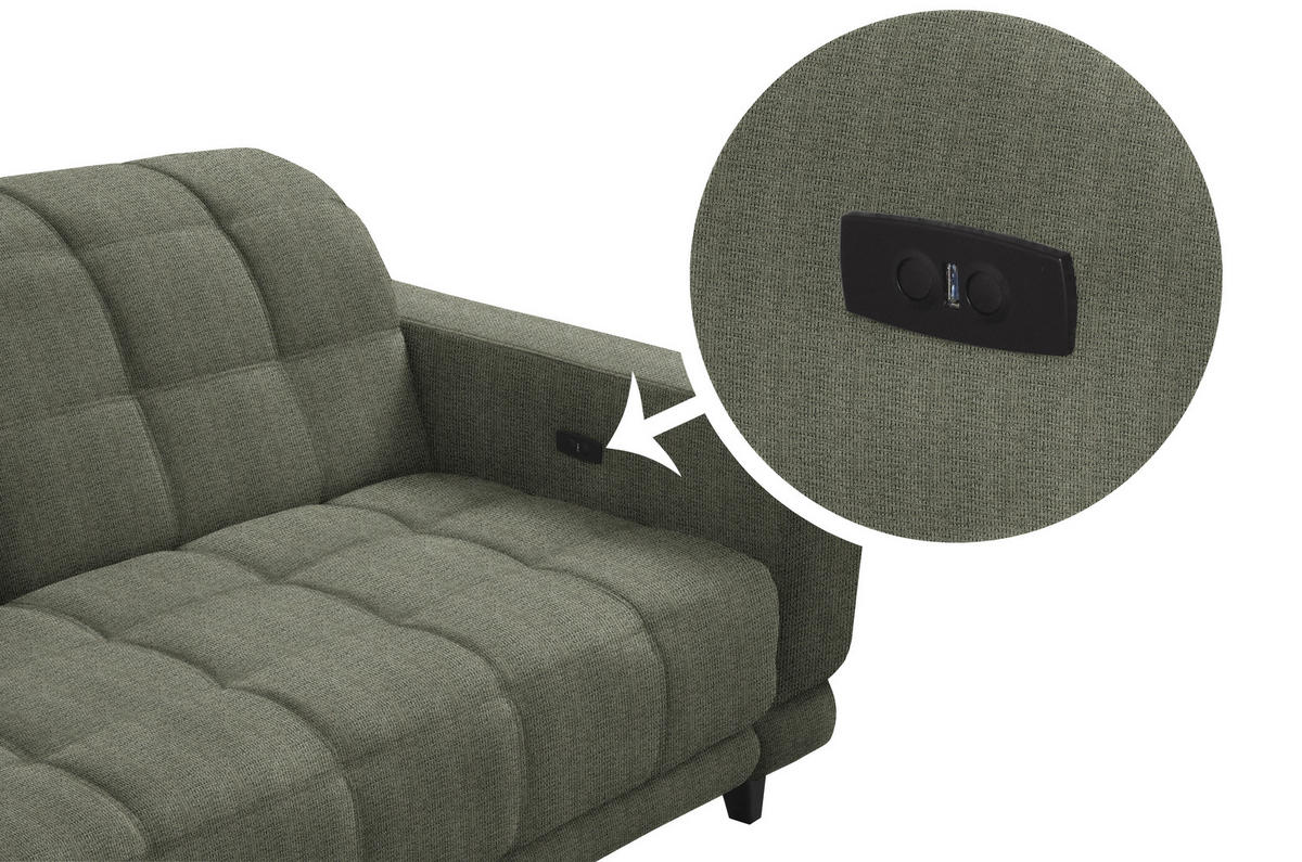 ECKSOFA in Webstoff Grün  216/302 cm  - Schwarz/Grün, Design, Holz/Textil (216/302cm) - Xora