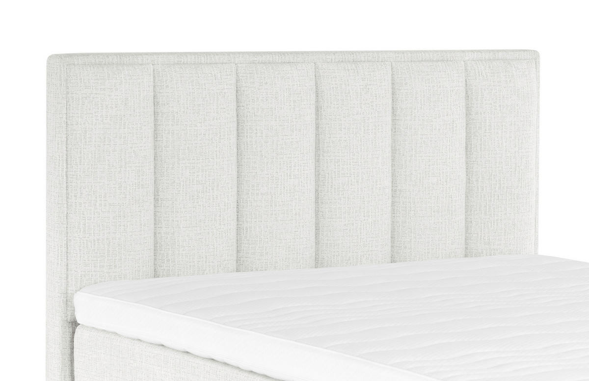 KONTINENTALSÄNG 120/200 cm  i cremefärgad  - aluminiumfärg/cremefärgad, Klassisk, metall/trä (120/200cm) - Best Price