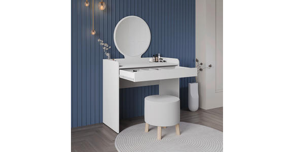 SCHMINKTISCH 90/47/142 cm, Weiß  - Weiß, Design, Glas/Holzwerkstoff (90/47/142cm) - Carryhome