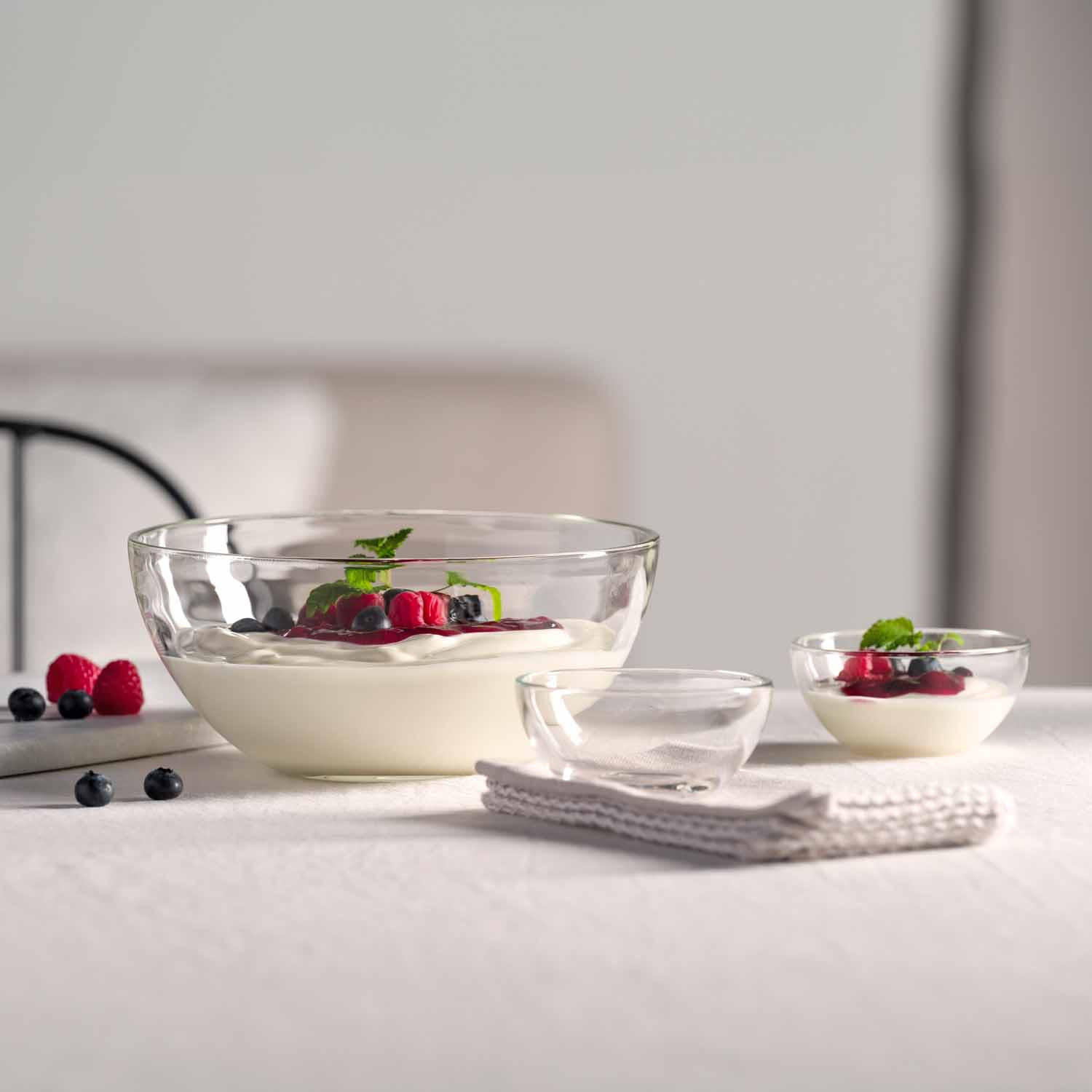 SCHÜSSELSET Cucina 5-teilig  - Transparent, Design, Glas (22,00/14,00/22,00cm) - Leonardo