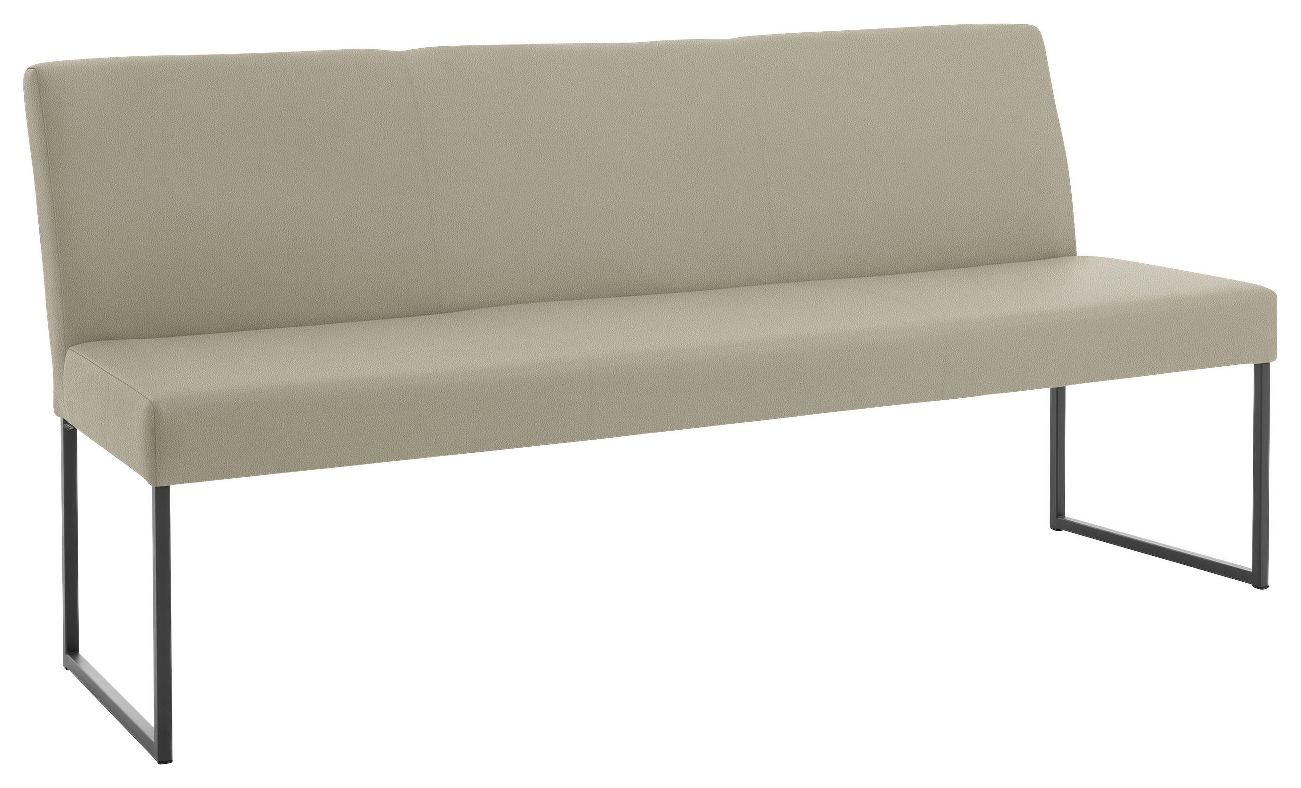 SITZBANK 180/86/62 cm Lederlook, beschichtet Taupe Metall  - Taupe/Anthrazit, Design, Textil/Metall (180/86/62cm) - Musterring