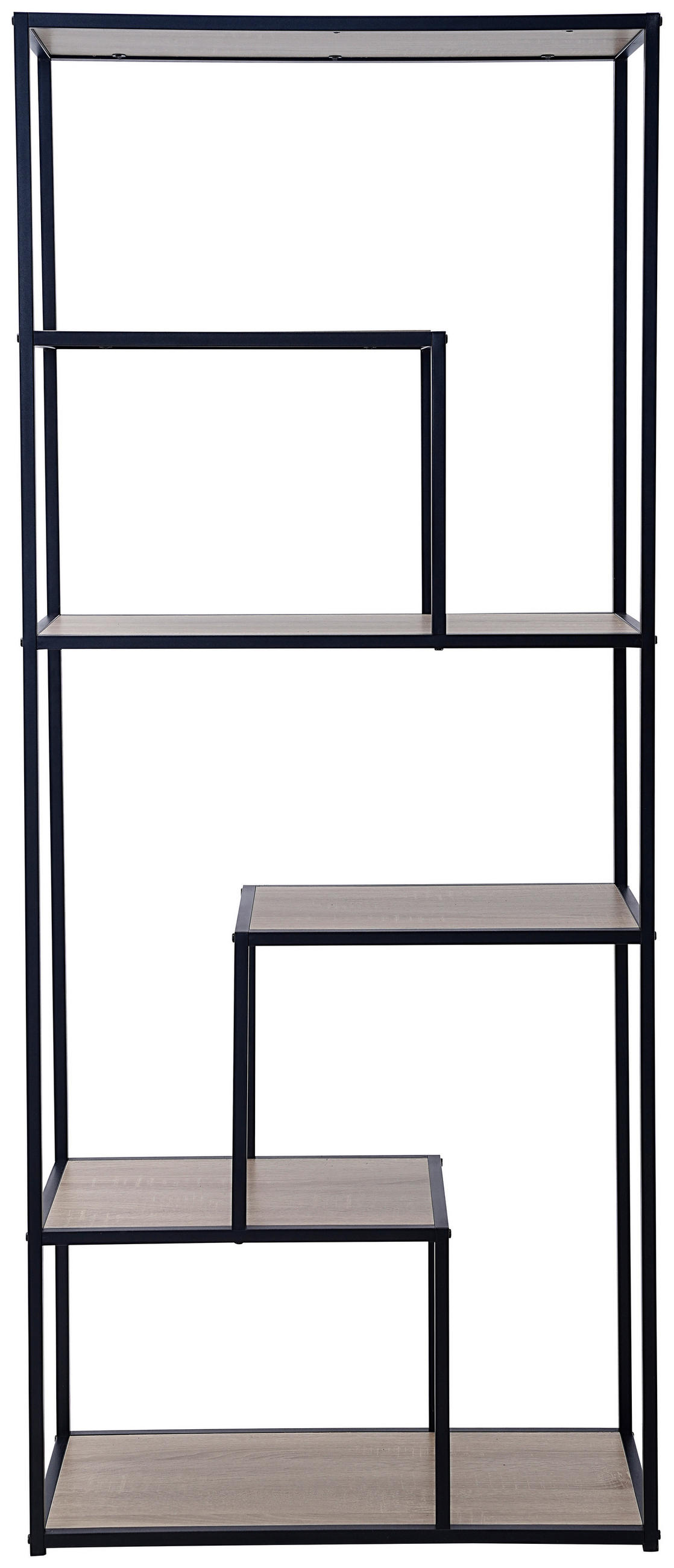 REGAL Naturfarben, Schwarz  - Schwarz/Naturfarben, Basics, Holzwerkstoff/Metall (70/170/33cm) - Xora
