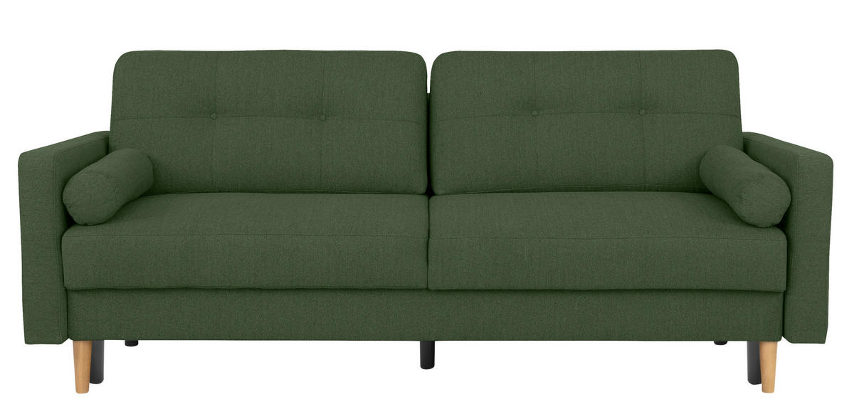 SCHLAFSOFA Grün  - Buchefarben/Grün, Design, Holz/Textil (222/93/99cm) - MID.YOU