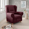 OHRENSESSEL in Mikrofaser Bordeaux  - Wildeiche/Bordeaux, Konventionell, Holz/Textil (92/102/89cm) - Livetastic