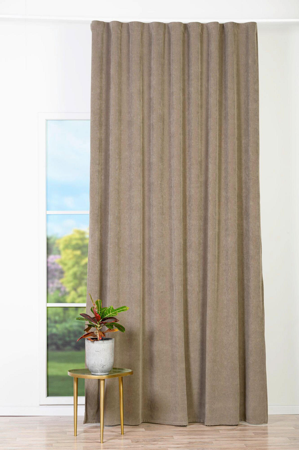 Draperie Confecționată black-out (nu permite trecerea luminii)  - cappuccino, Basics, textil (24/31/4cm)