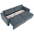 2-SITZER-SOFA in Chenille Blau  - Blau/Schwarz, KONVENTIONELL, Kunststoff/Textil (233/90/110cm) - Carryhome