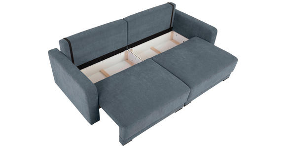 2-SITZER-SOFA in Chenille Blau  - Blau/Schwarz, KONVENTIONELL, Kunststoff/Textil (233/90/110cm) - Carryhome