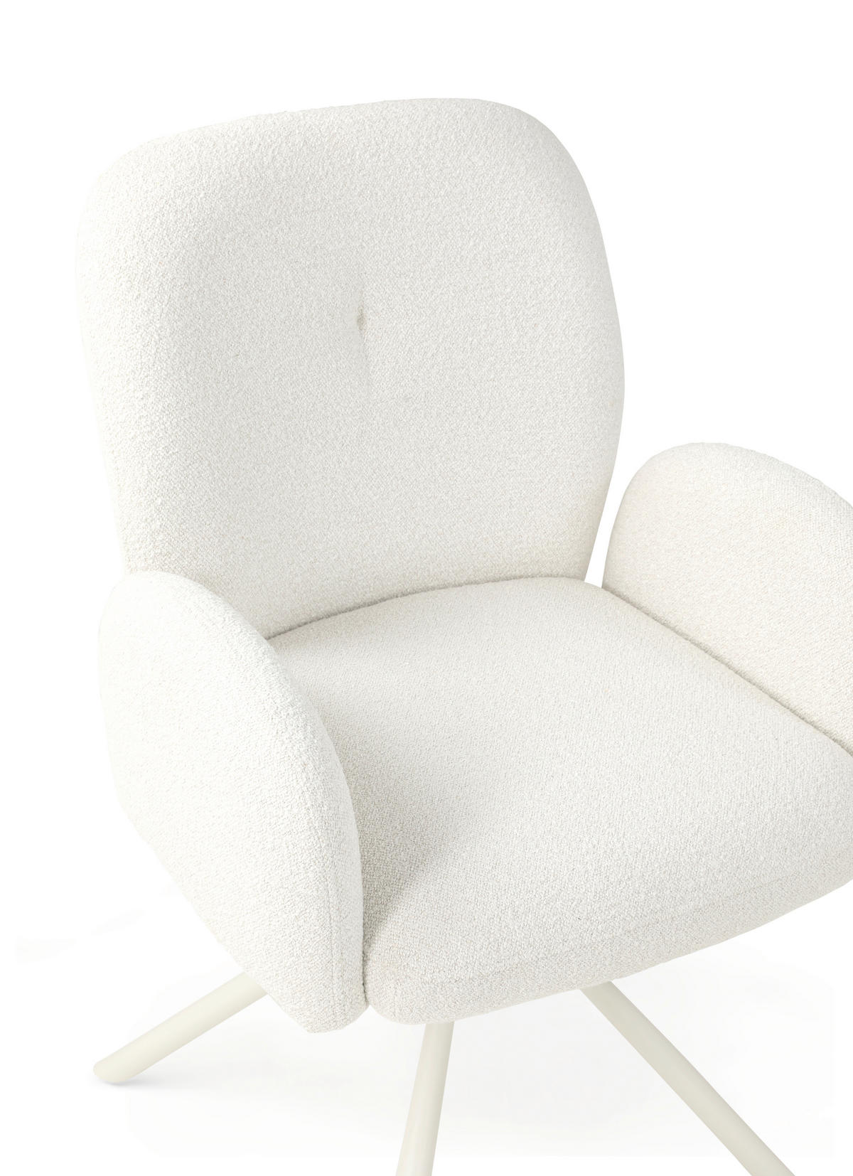 ARMLEHNSTUHL  in Stahl Webstoff, Bouclé  - Perlmutt/Weiß, Basics, Textil/Metall (63/87/63,5cm) - Tom Tailor