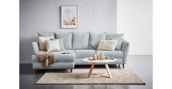 ECKSOFA Grau Cord - Eichefarben/Grau, KONVENTIONELL, Holz/Textil (162/284cm) - Carryhome